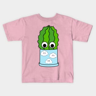 Cute Cactus Design #225: Chunky Cactus In Cute Cloudy Pot Kids T-Shirt